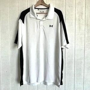Under Armour Mens White Polo Tee Size XL